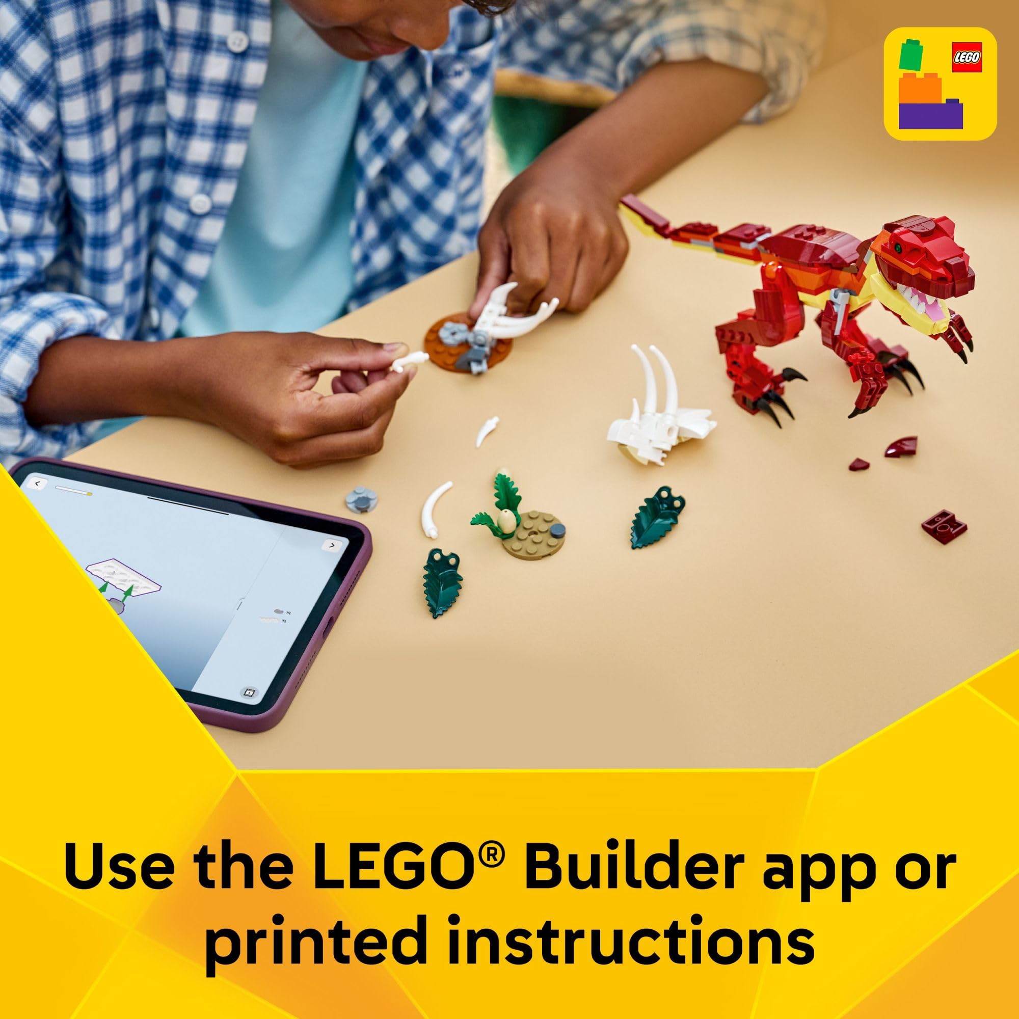 LEGO Fierce Dinosaur accesorios con huevos y cráneo para juego de paleontología