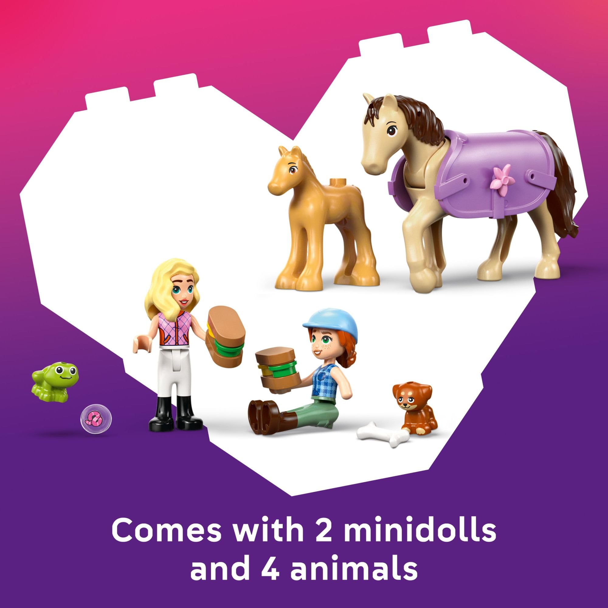LEGO Friends accesorios detallados incluyendo montura y cepillo, útiles para tareas simuladas