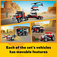 LEGO hot rod y SUV juntos para carreras y exhibición