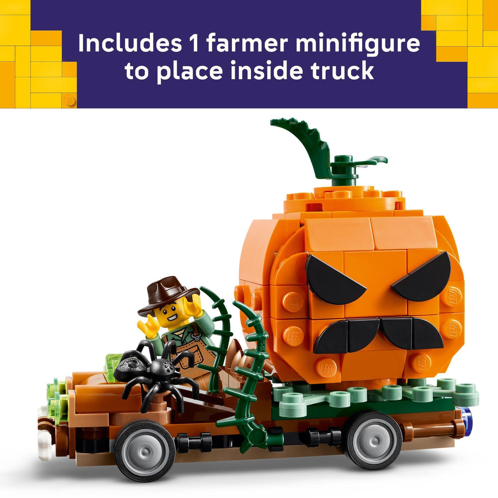 LEGO primer plano de textura y colores de la calabaza que añaden carácter