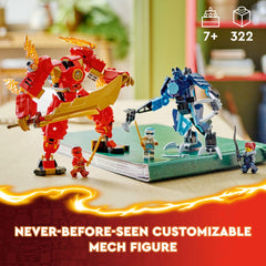 LEGO detalle de la espada dorada del mech mostrando el arma y atractivo de juego