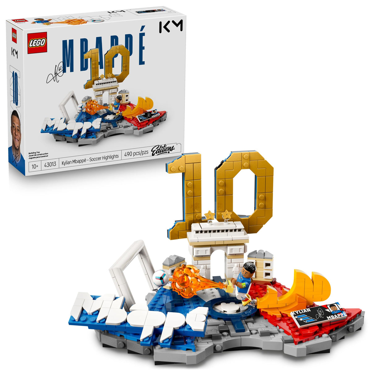 LEGO frontal del set Kylian Mbappé mostrando la escena y valor coleccionable