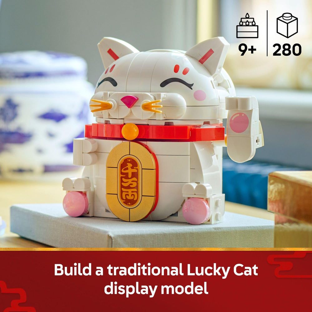 LEGO Lucky Cat detalle de la pata con mecanismo péndulo para movimiento realista