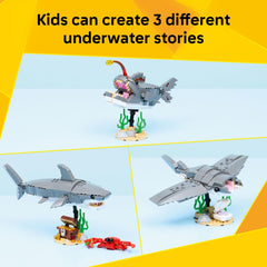LEGO mantarraya primer plano de texturas y cola posable para poses dinámicas