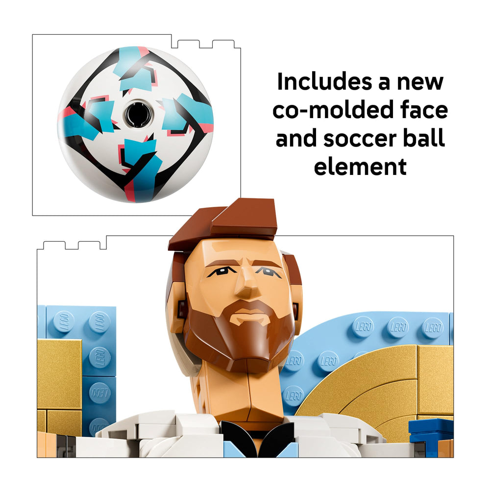 LEGO Messi placa impresa y letras MESSI listas para montaje y identificación en vitrina