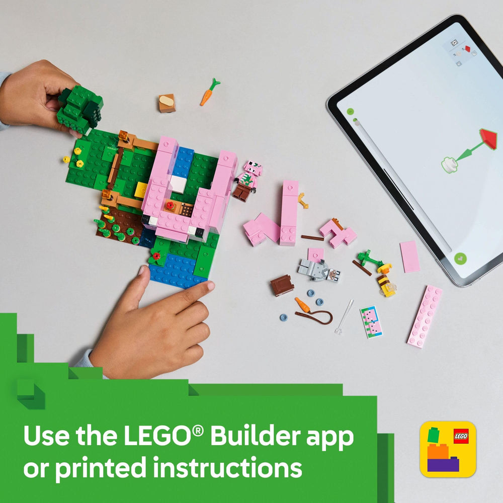 LEGO escena ambientada en bioma bosque para juego temático