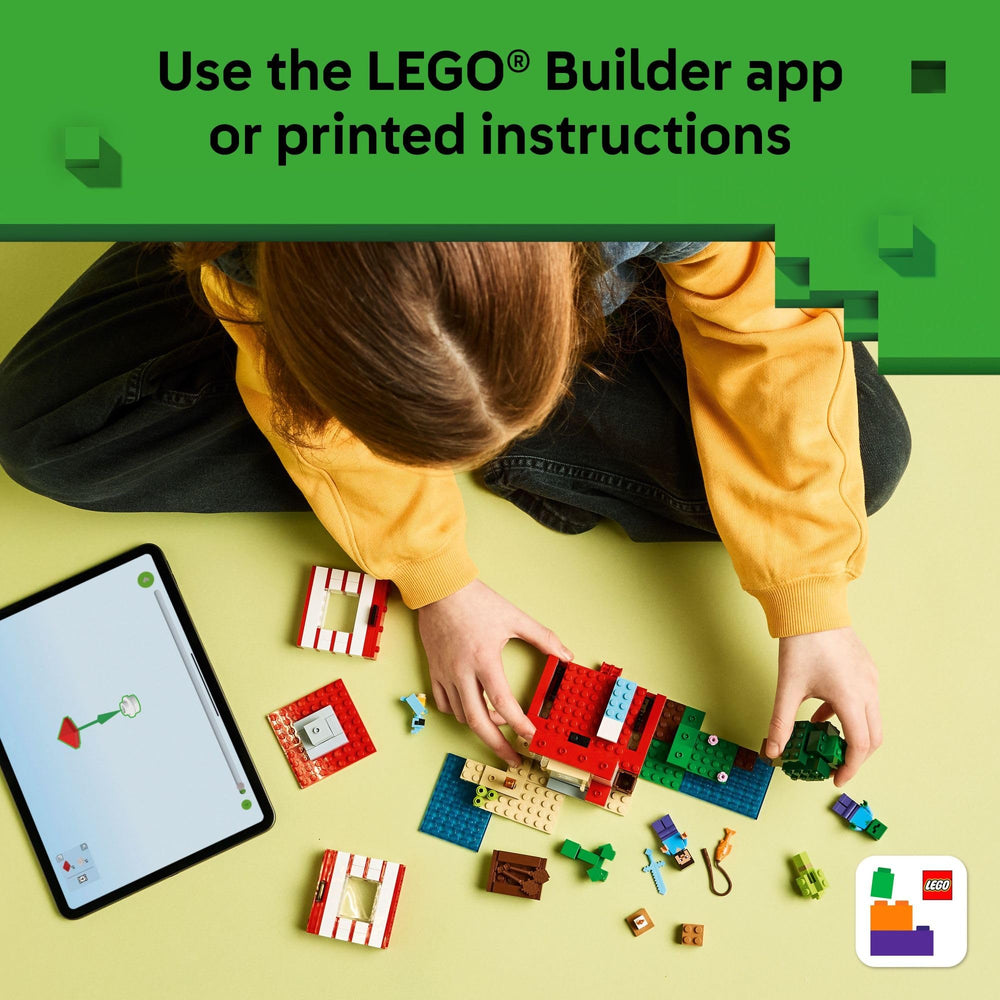 LEGO escena ambientada en la jungla con accesorios, añade realismo y juego
