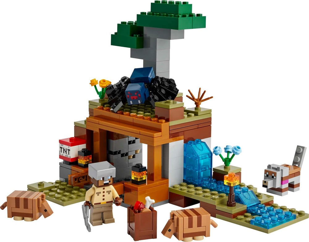 LEGO Minecraft araña de cueva en primer plano, añade peligro y desafío