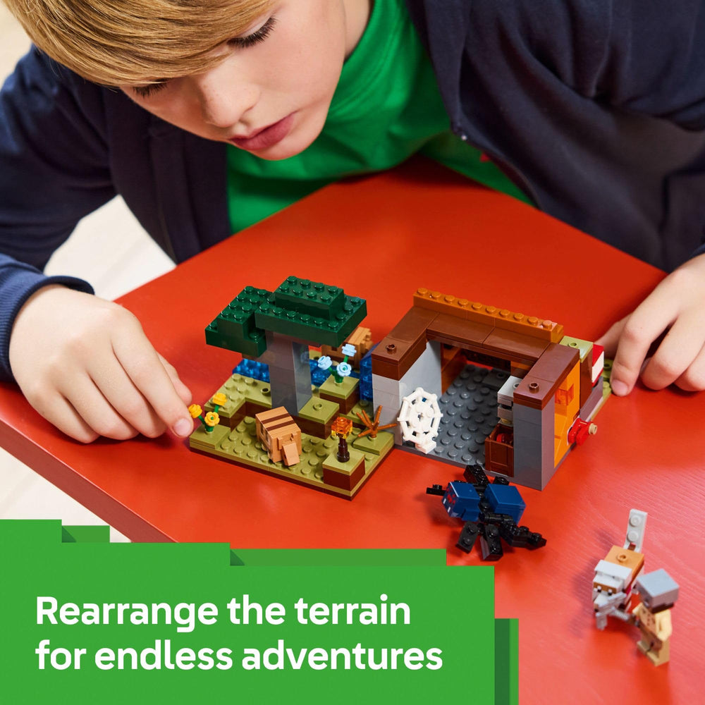 LEGO Minecraft río y cascada de lava, aporta contraste de entorno