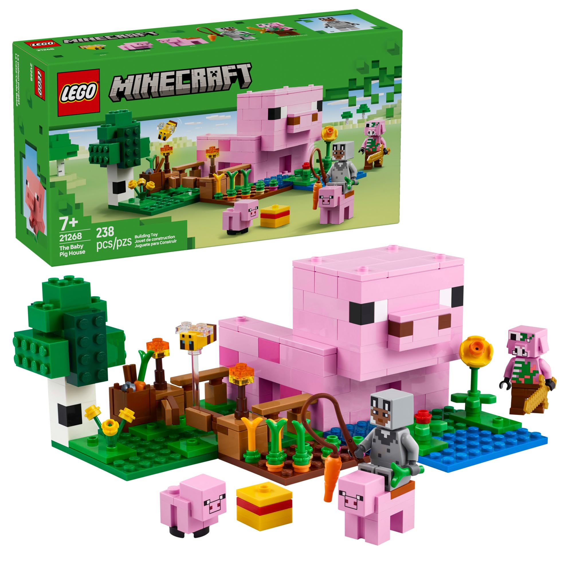 LEGO casa cerdo frontal mostrando diseño y juego en miniatura