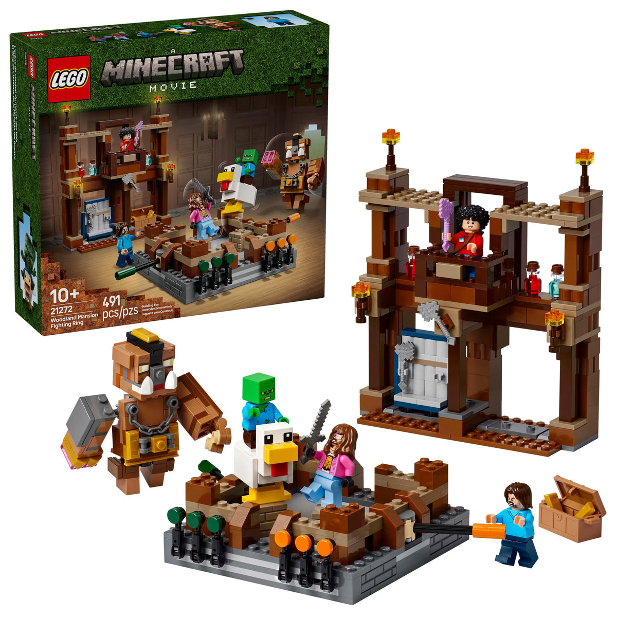 LEGO Woodland Mansion vista frontal del ring con beneficio de juego interactivo