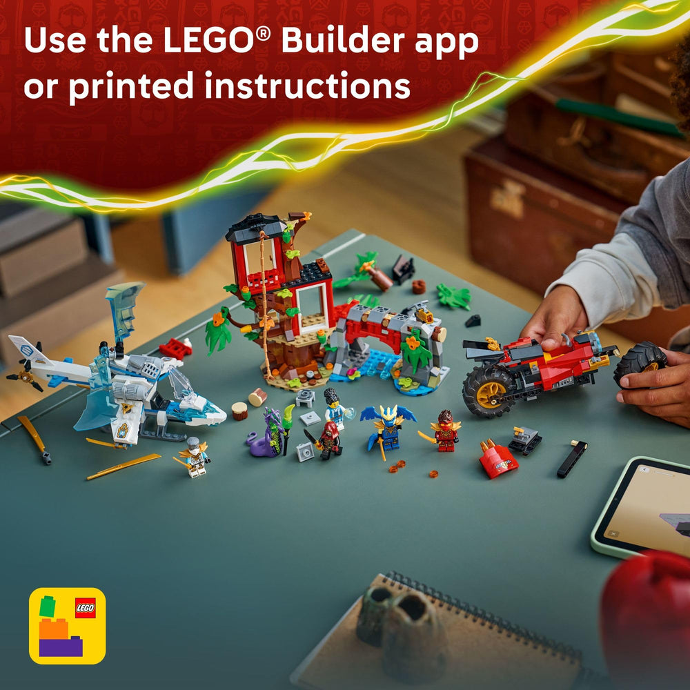 LEGO NINJAGO comparación de escala mostrando tamaño compacto y versatilidad