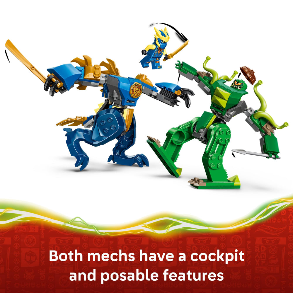 LEGO NINJAGO escena de combate con ambos mechs despierta imaginación colectiva