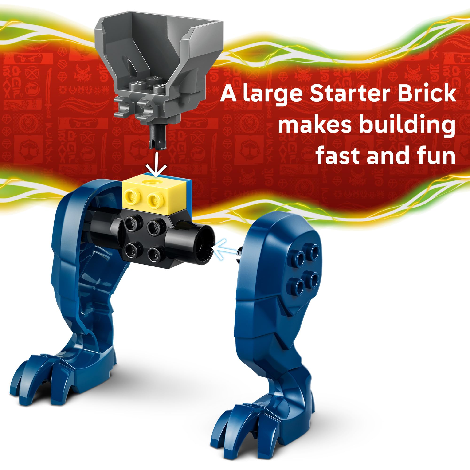 LEGO NINJAGO detalle del mech Mutation Monster con tentáculos posables para acción