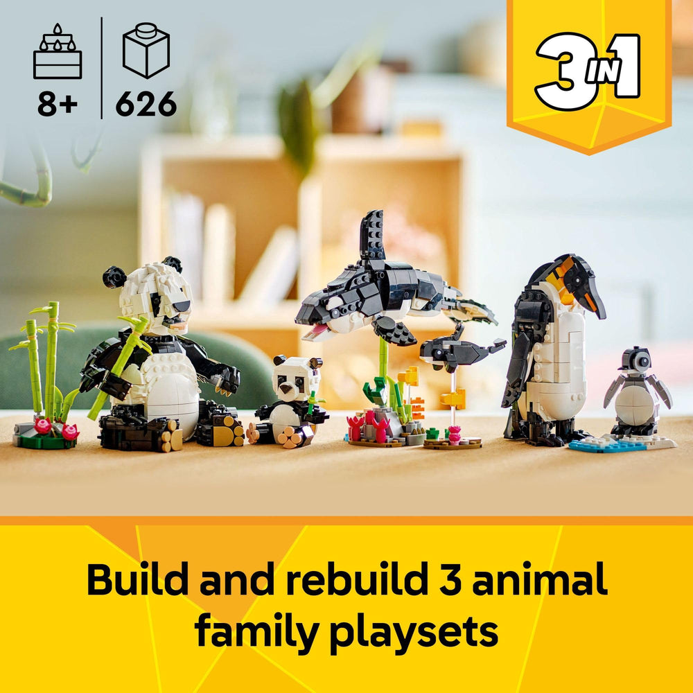 LEGO panda primer plano detalle facial y textura para juego expresivo