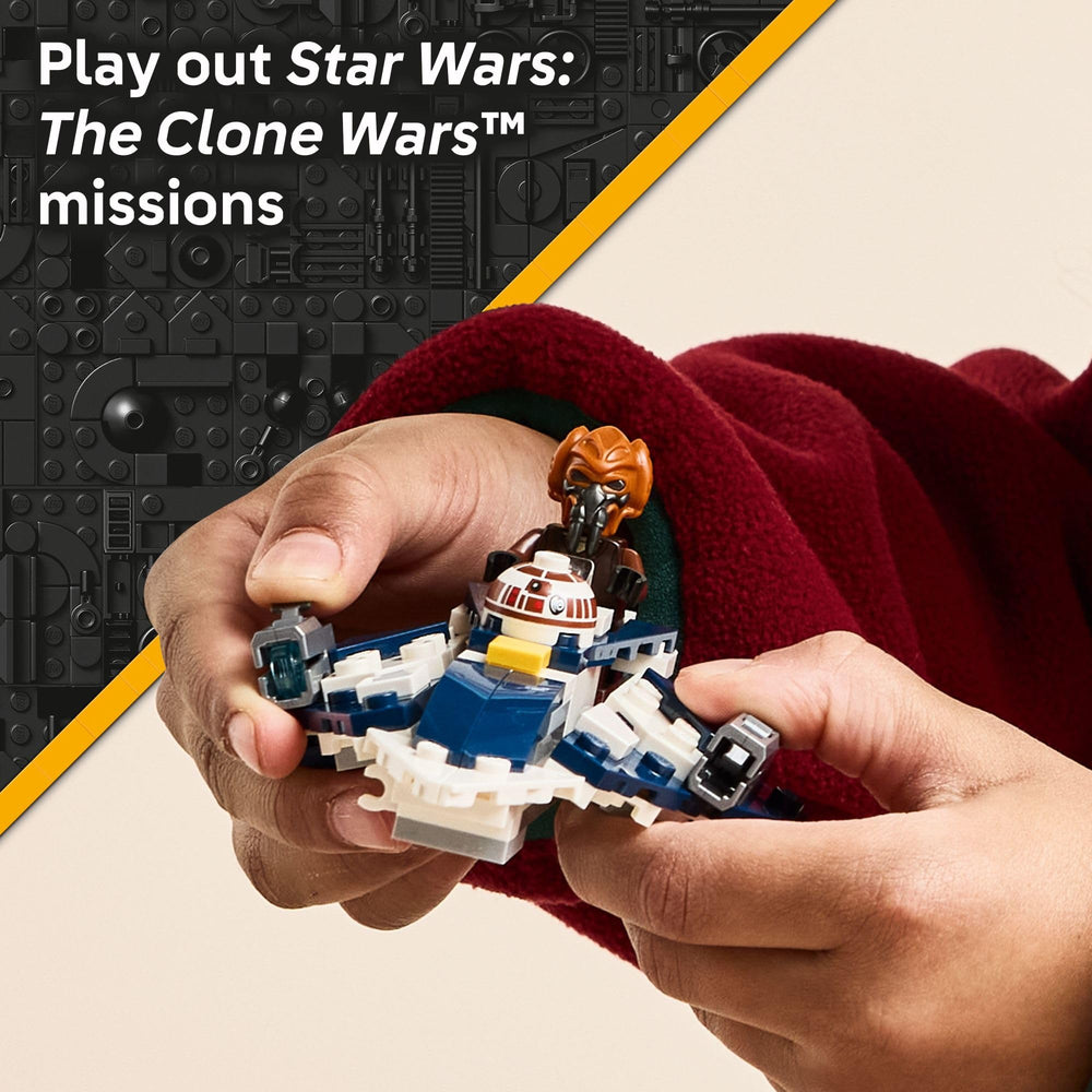 LEGO Plo Koon cabeza de droide R7‑D4 colocada al frente, añade compañia