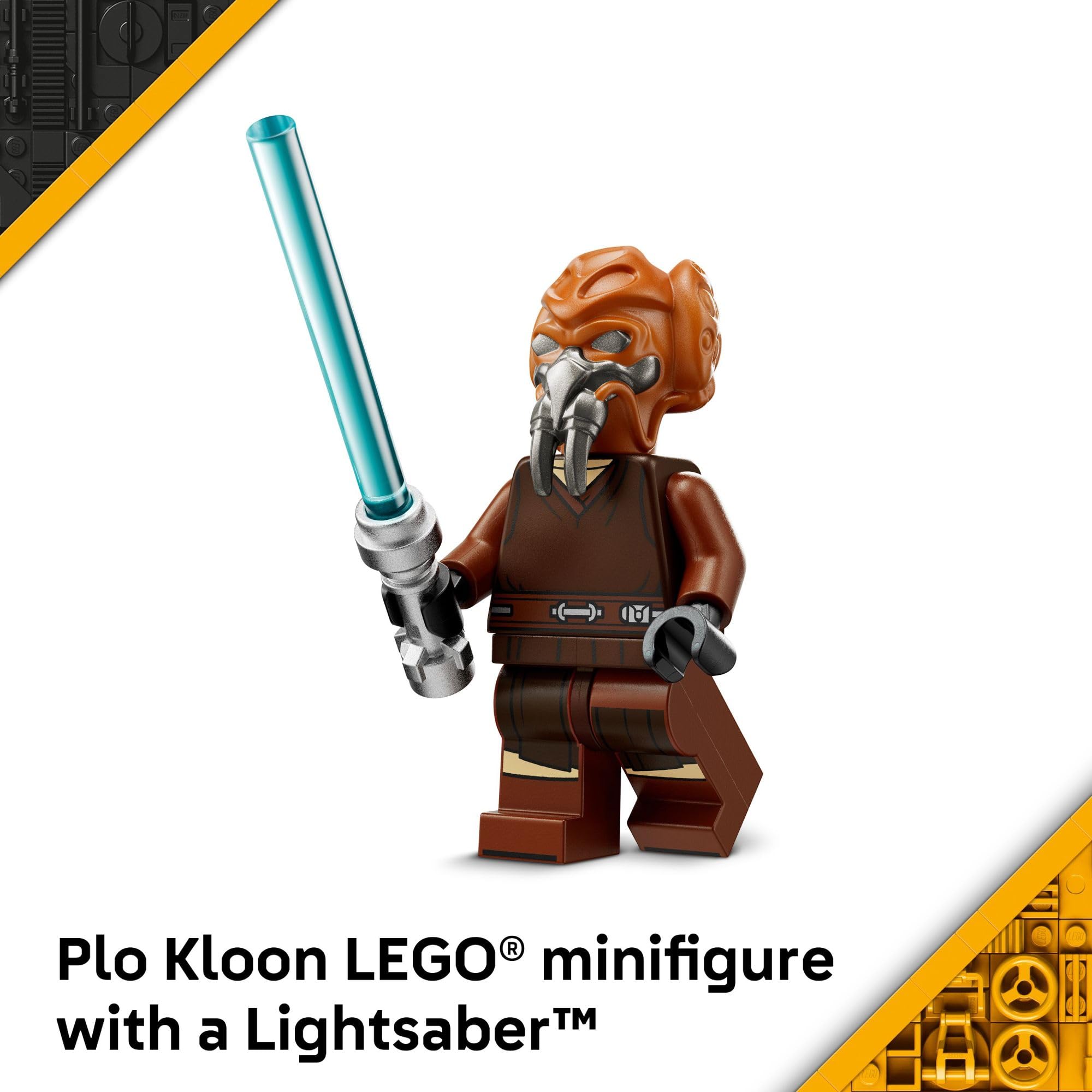 LEGO Plo Koon dos stud shooters listos para acción durante partidas