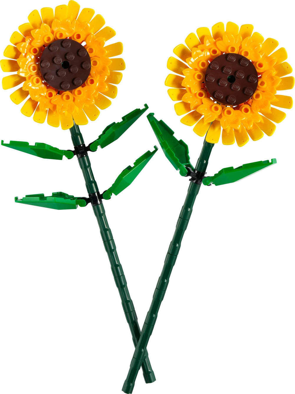 LEGO girasoles combinados con otras flores LEGO para un ramo más completo