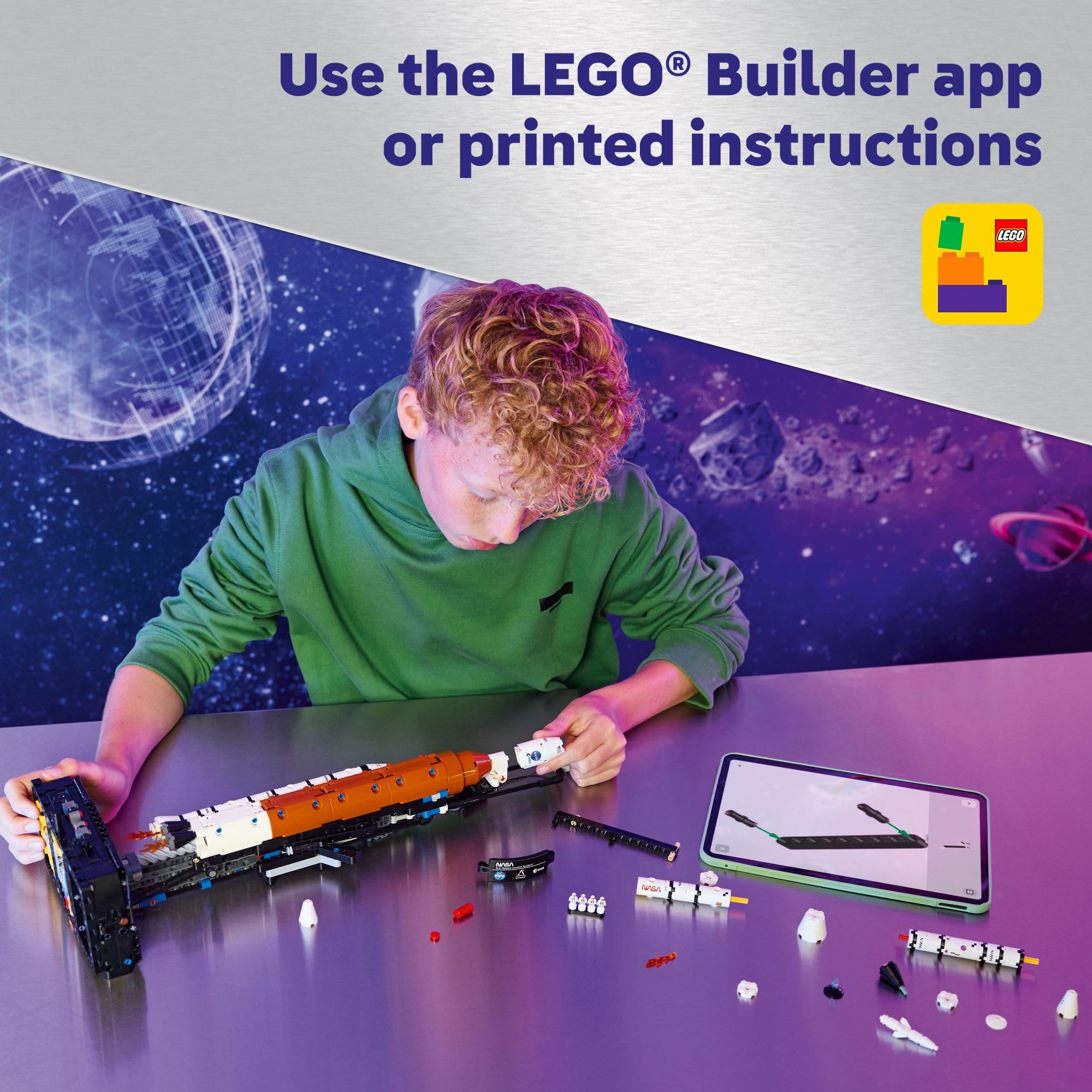 LEGO Technic comparación de escala con regla que muestra dimensiones reales