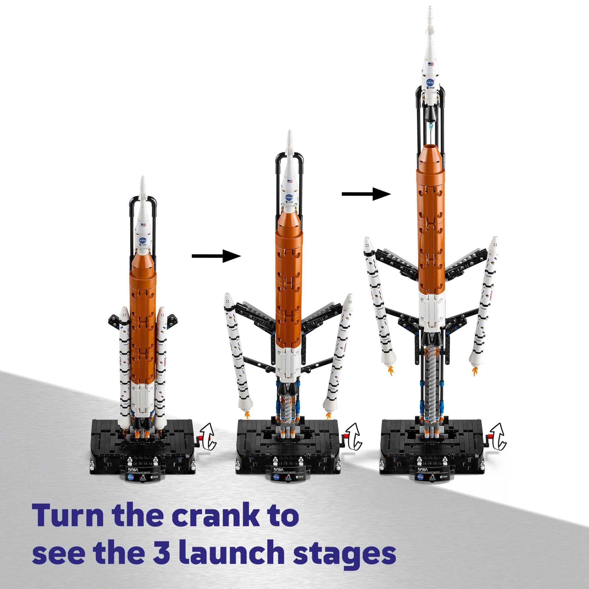 LEGO Technic demostración de la separación en tres etapas visible y educativa