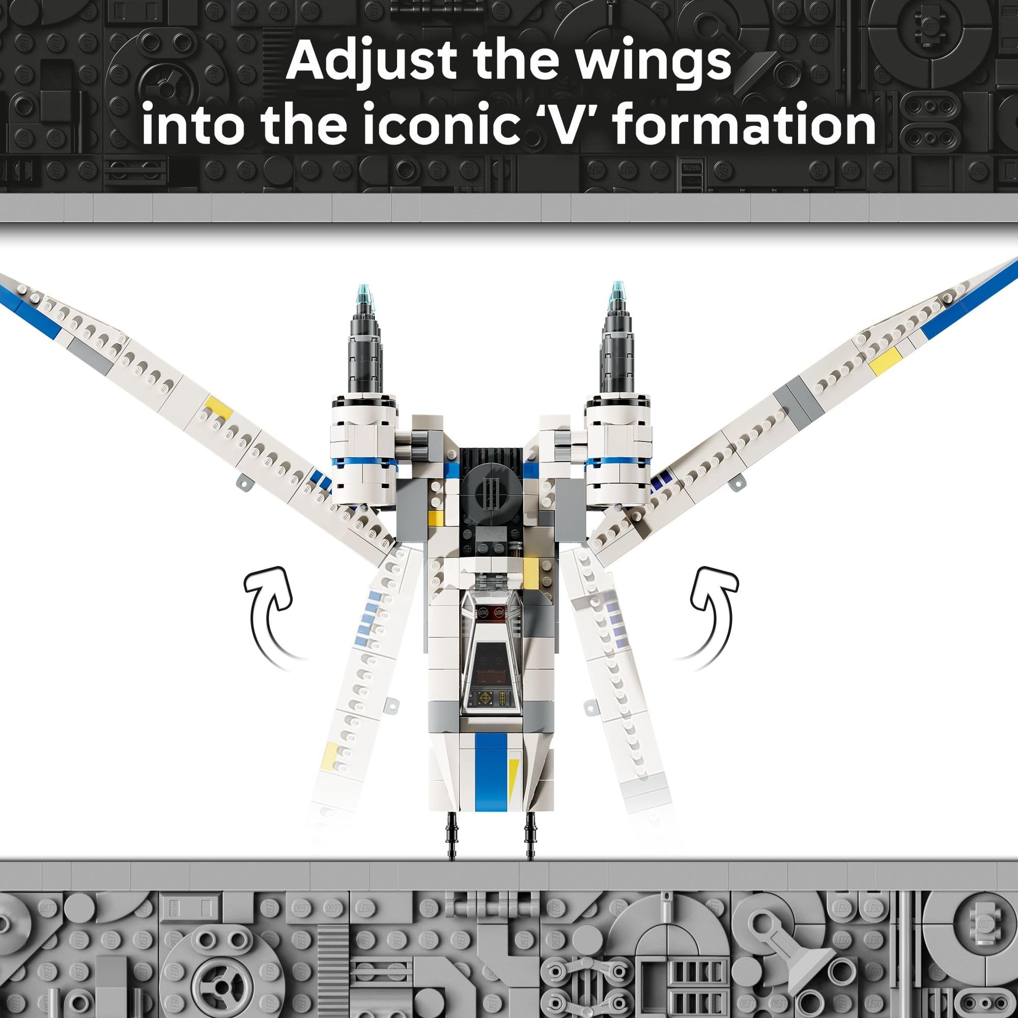LEGO U-Wing cabina abierta mostrando espacio para minifiguras