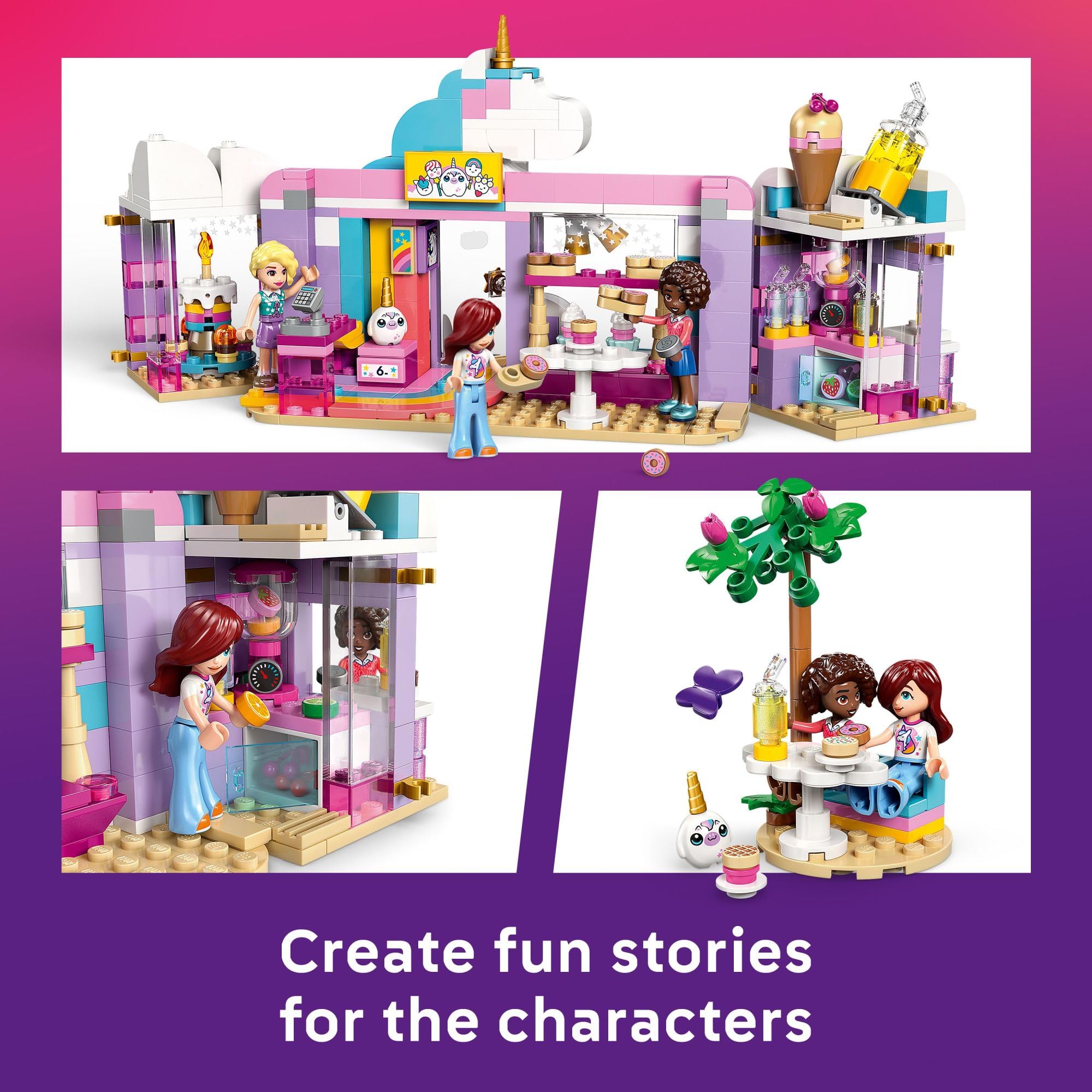 LEGO las minidolls Iza, Paisley y Aliya interactuando y promoviendo historias