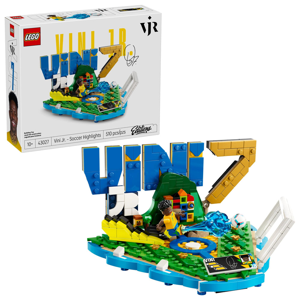 LEGO Vini Jr. vista frontal del set mostrando la composición y colores oficiales