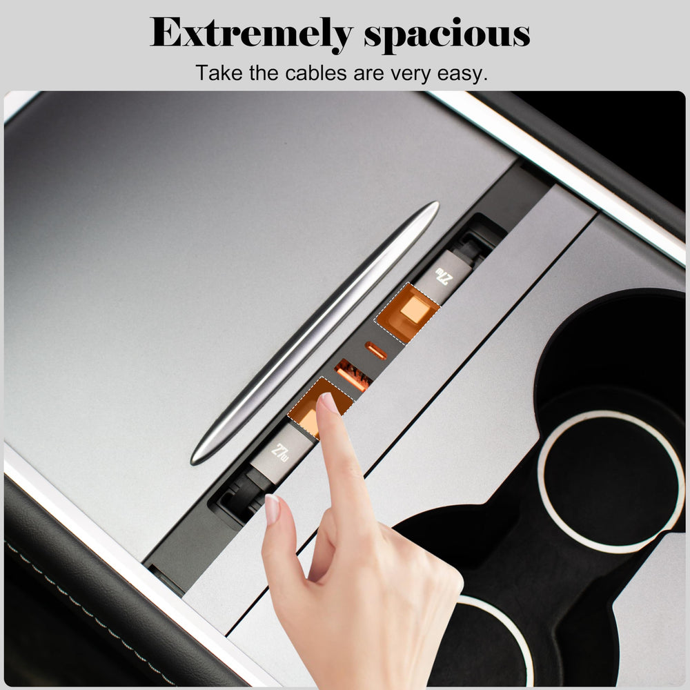 Leikaendi hub charging a phone in console for convenient fast charging