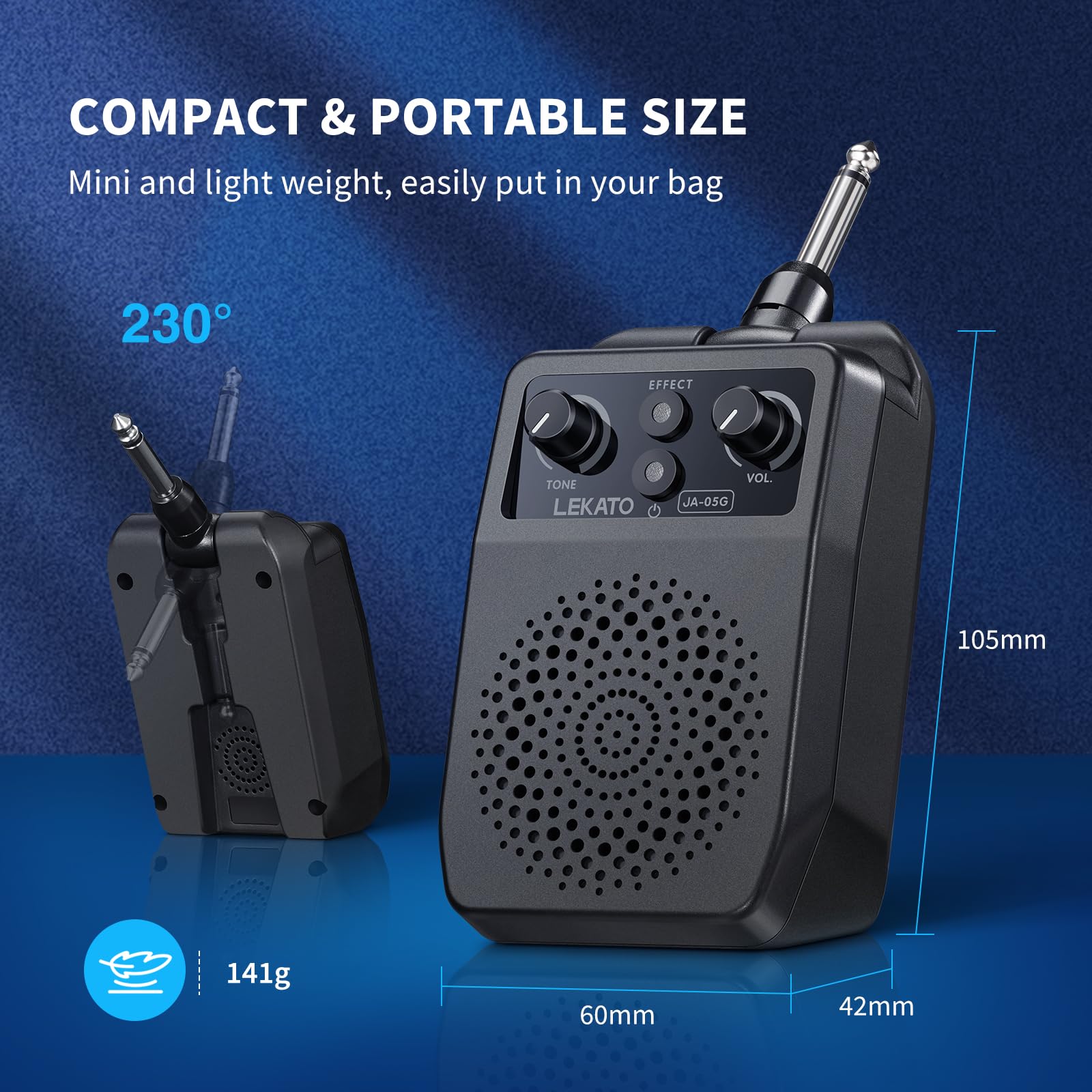 LEKATO reproducción Bluetooth con móvil junto al amplificador para acompañamiento