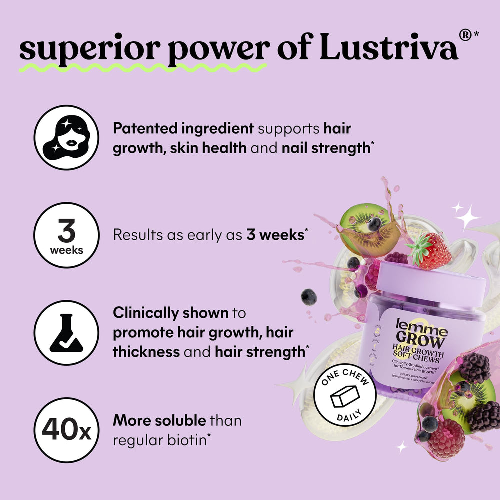 Lemme tarro con ingredientes visibles y enfoque en Lustriva