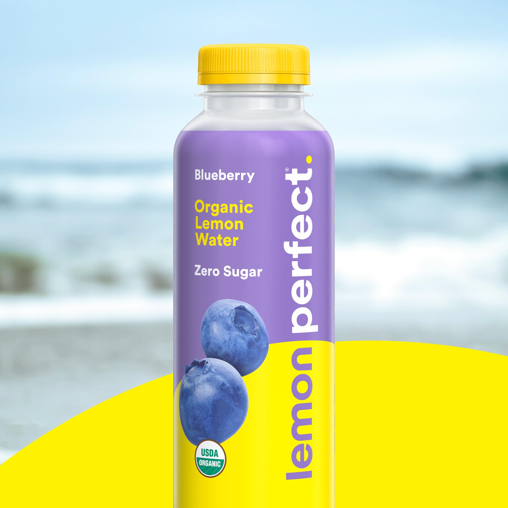 Lemon Perfect primer plano de etiqueta con certificaciones orgánicas visibles
