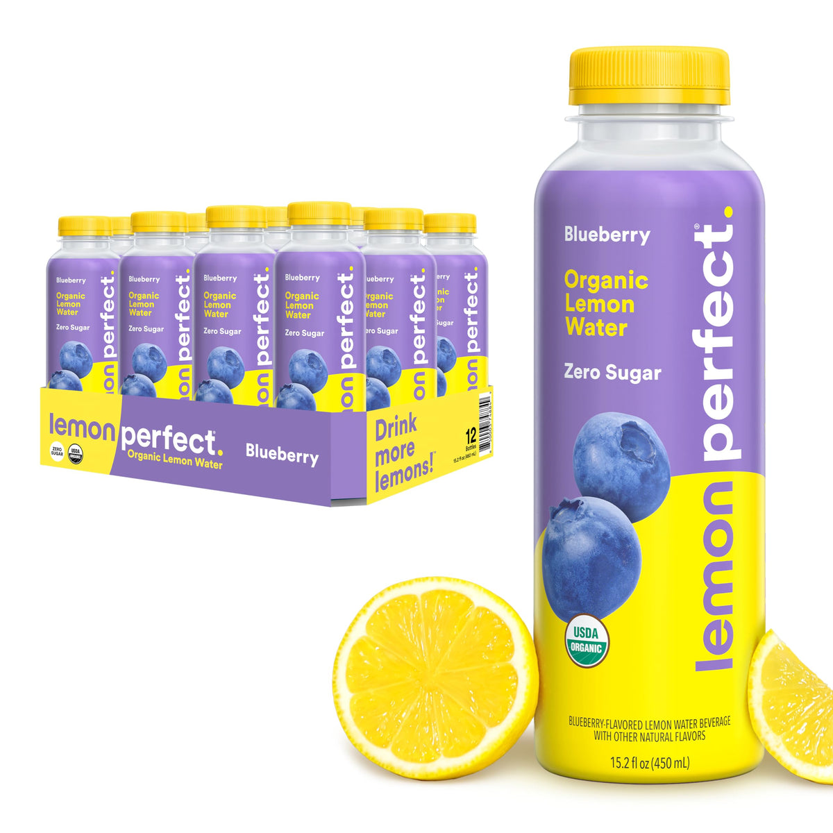 Lemon Perfect botella frontal mostrando etiqueta y tamaño práctico