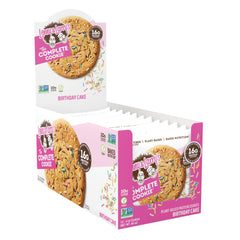Lenny & Larry's cookie beside a hand showing 4oz portion size