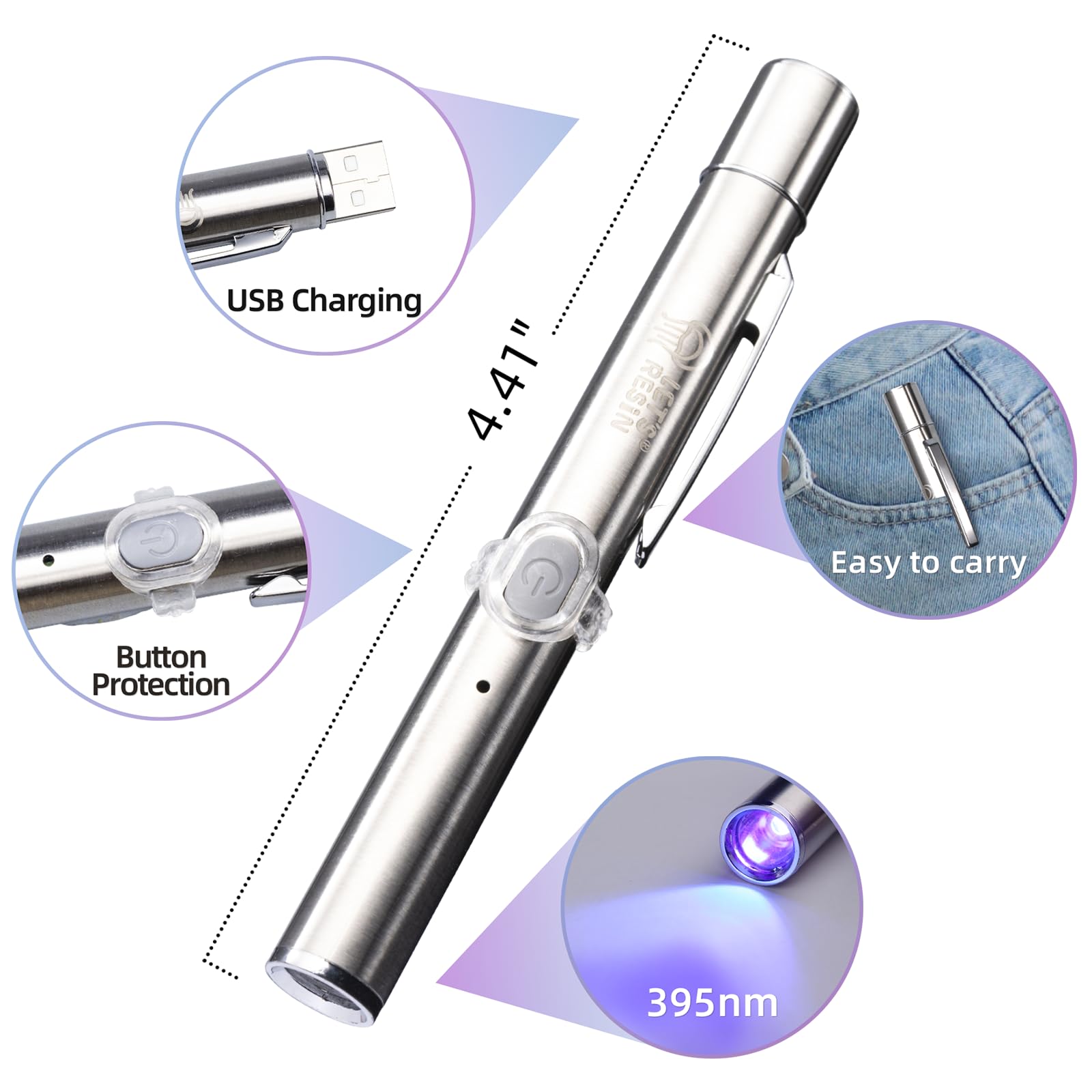 LET'S RESIN tubo de 30g junto a regla para referencia de tamaño