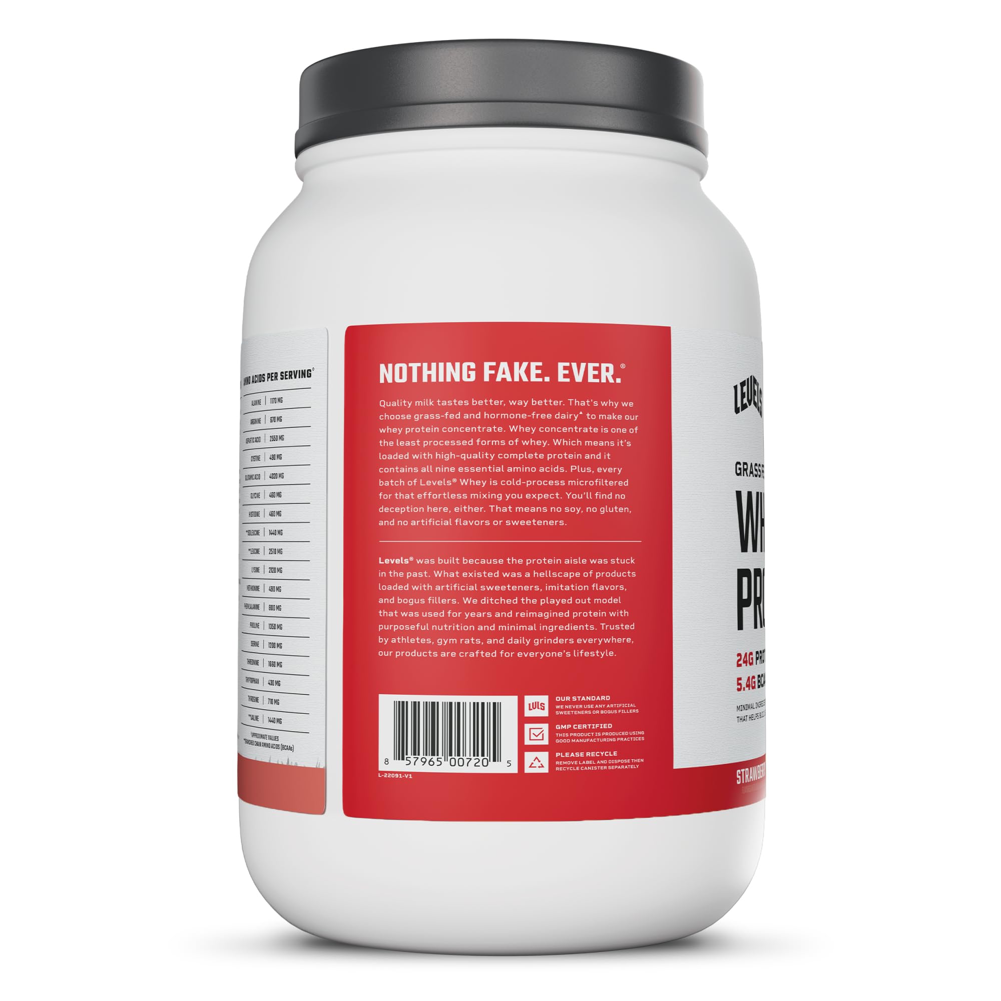Levels Nutrition botella de agua y envase en gimnasio, uso post-entreno práctico