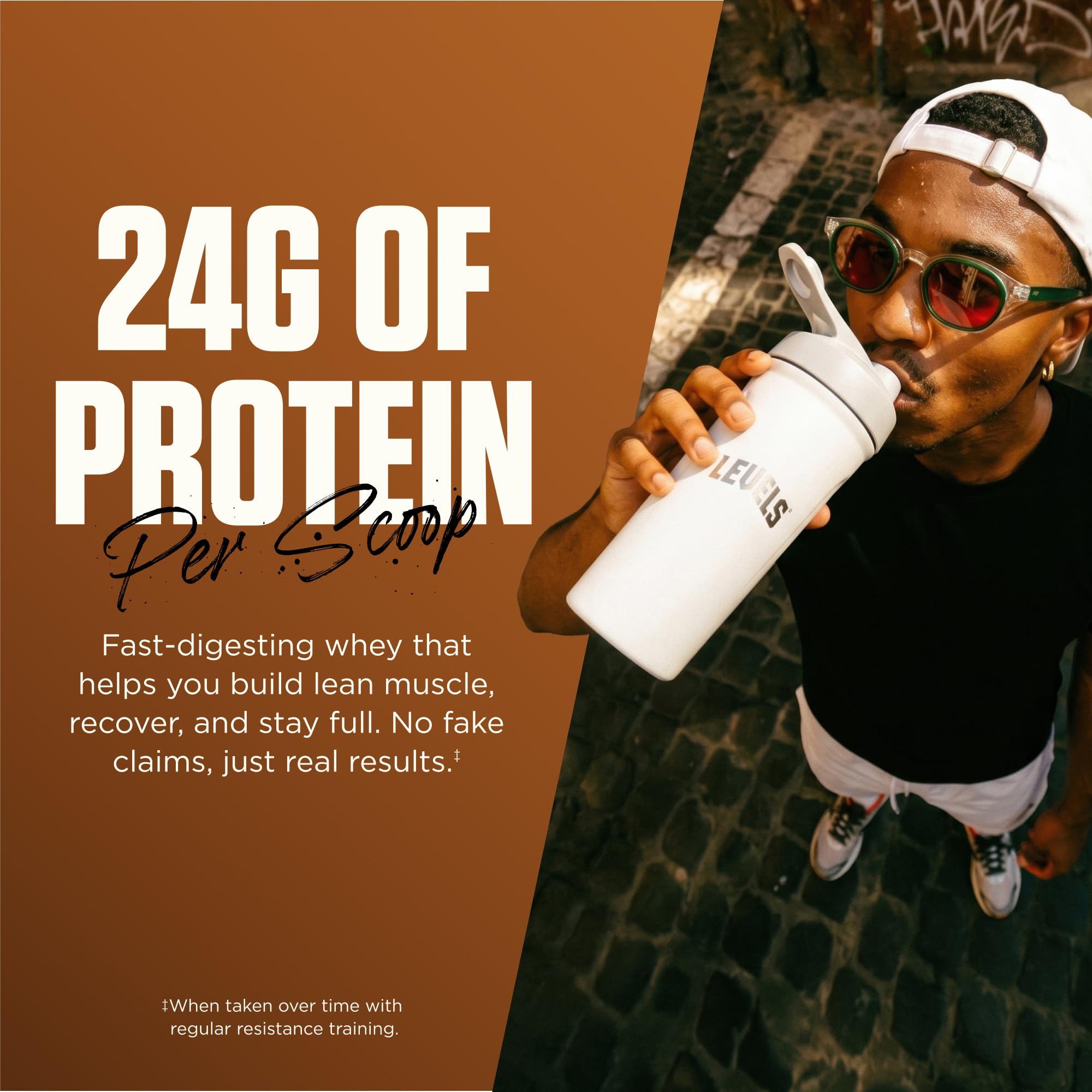Levels Nutrition etiqueta de ingredientes que resalta sin aditivos ni azúcares añadidos