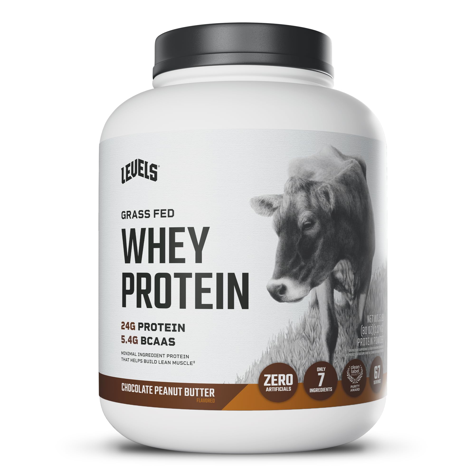 Levels Nutrition envase frontal 5LB mostrando etiquetado y beneficio de proteína limpia