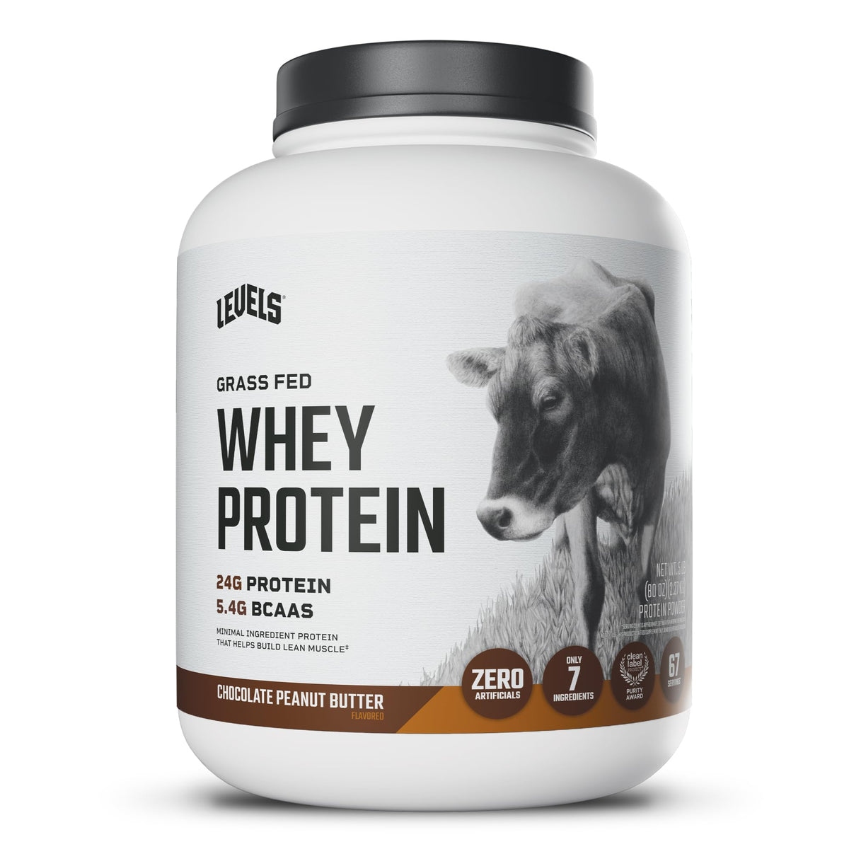 Levels Nutrition envase frontal 5LB mostrando etiquetado y beneficio de proteína limpia