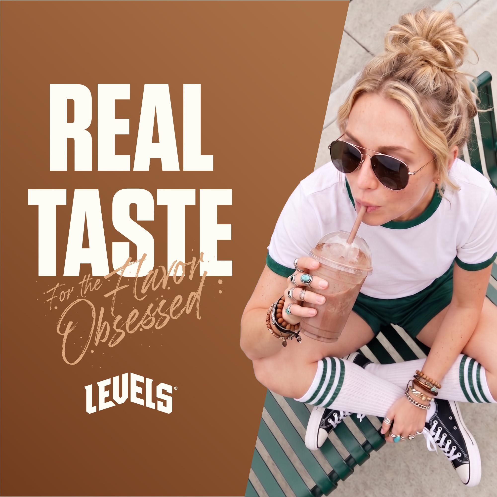 Levels Whey cacao prensado y extracto de fruta del monje, sabor natural real