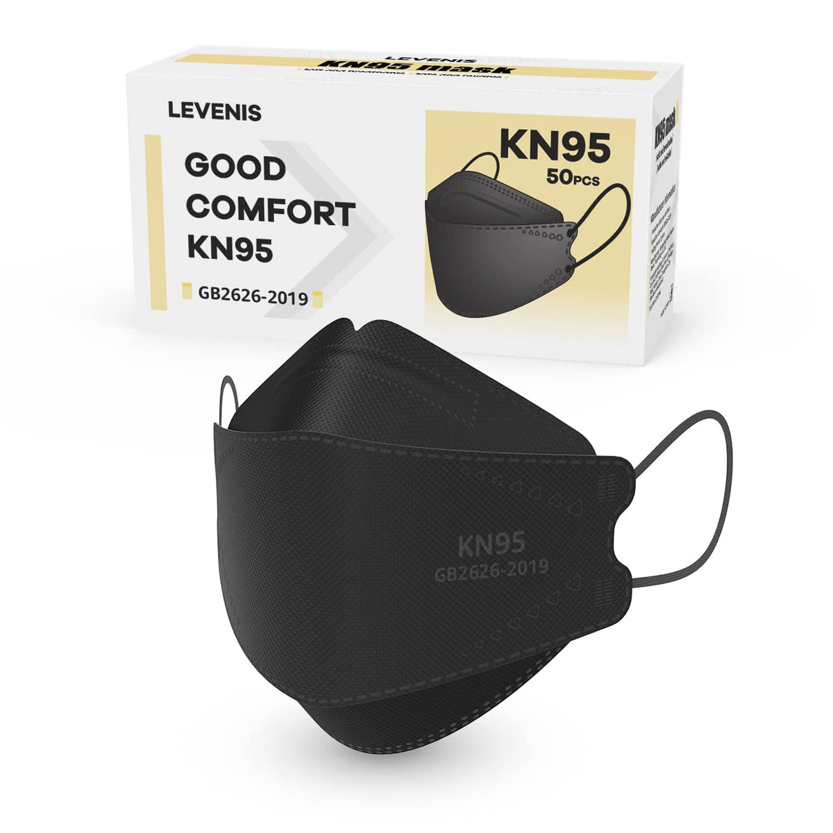 LEVENIS mascarilla KN95 frontal: diseño 3D para mejor ajuste