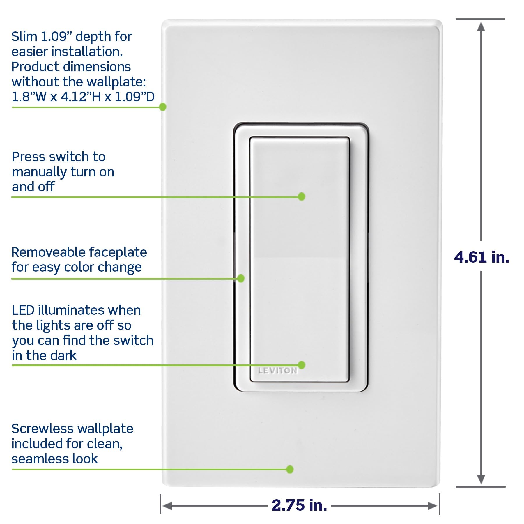 Leviton Decora instalado en caja eléctrica mostrando requerimiento de neutro