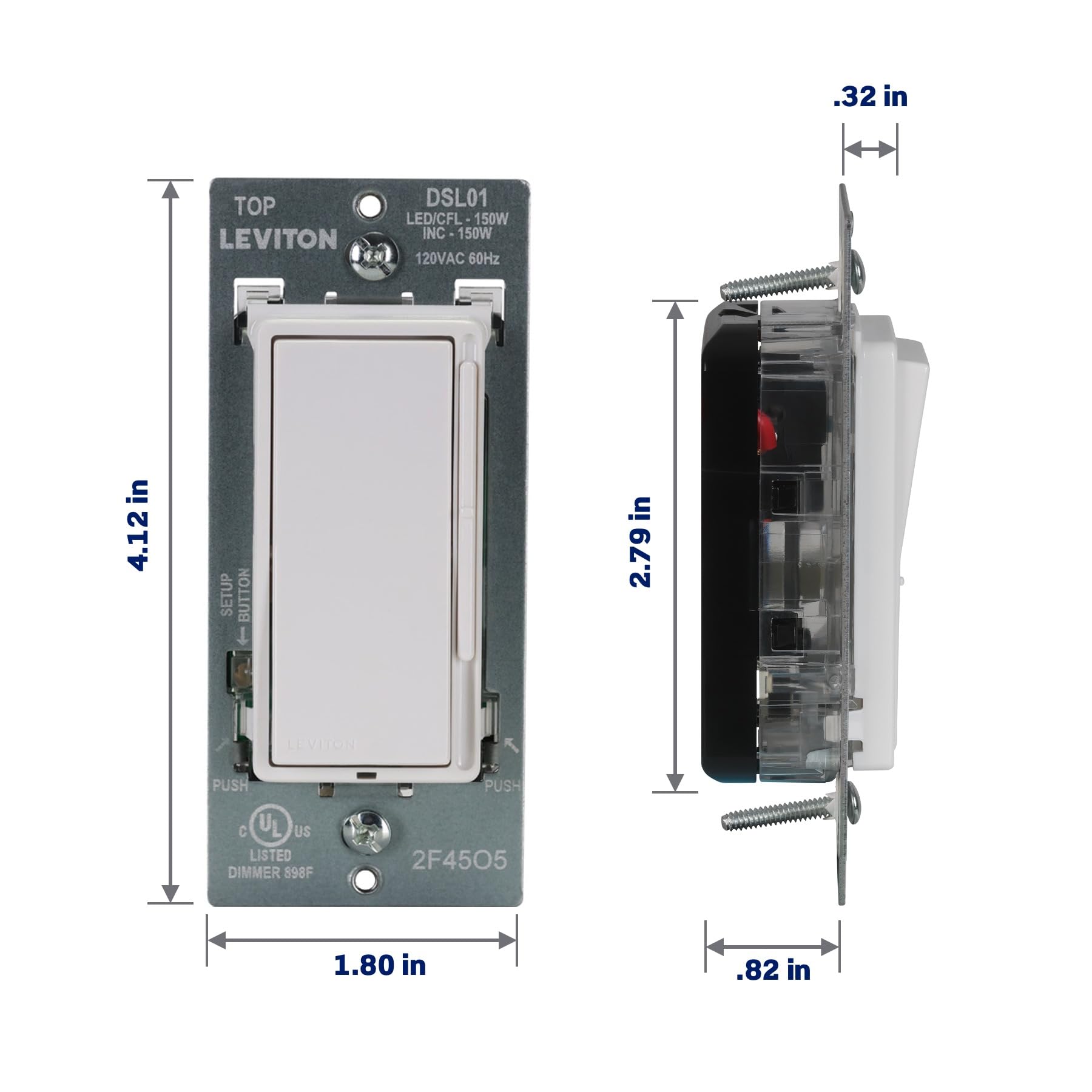 Leviton Decora Slide instalado en escalera control 3‑way para seguridad y comodidad