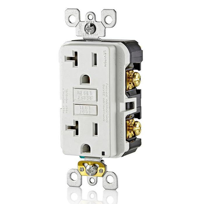Leviton etiqueta técnica con especificaciones 20 A 125 V y certificaciones, información clara