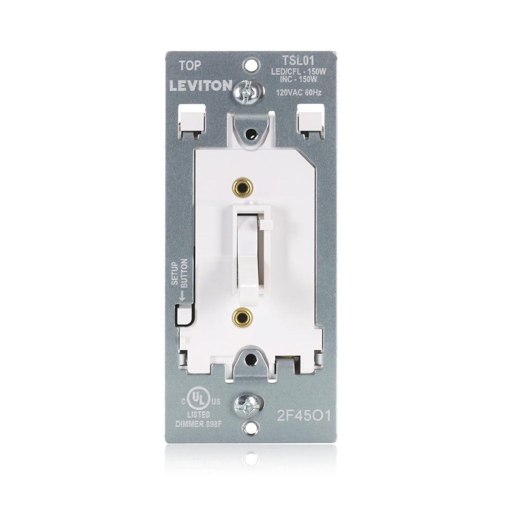Leviton detalle del deslizador que ilustra control suave y ajuste de brillo fino