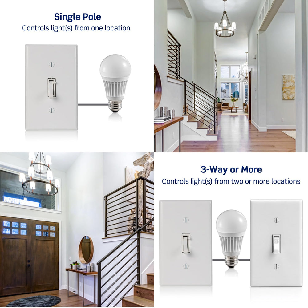 Leviton etiqueta técnica con especificaciones que ayuda a elegir compatibilidad correcta