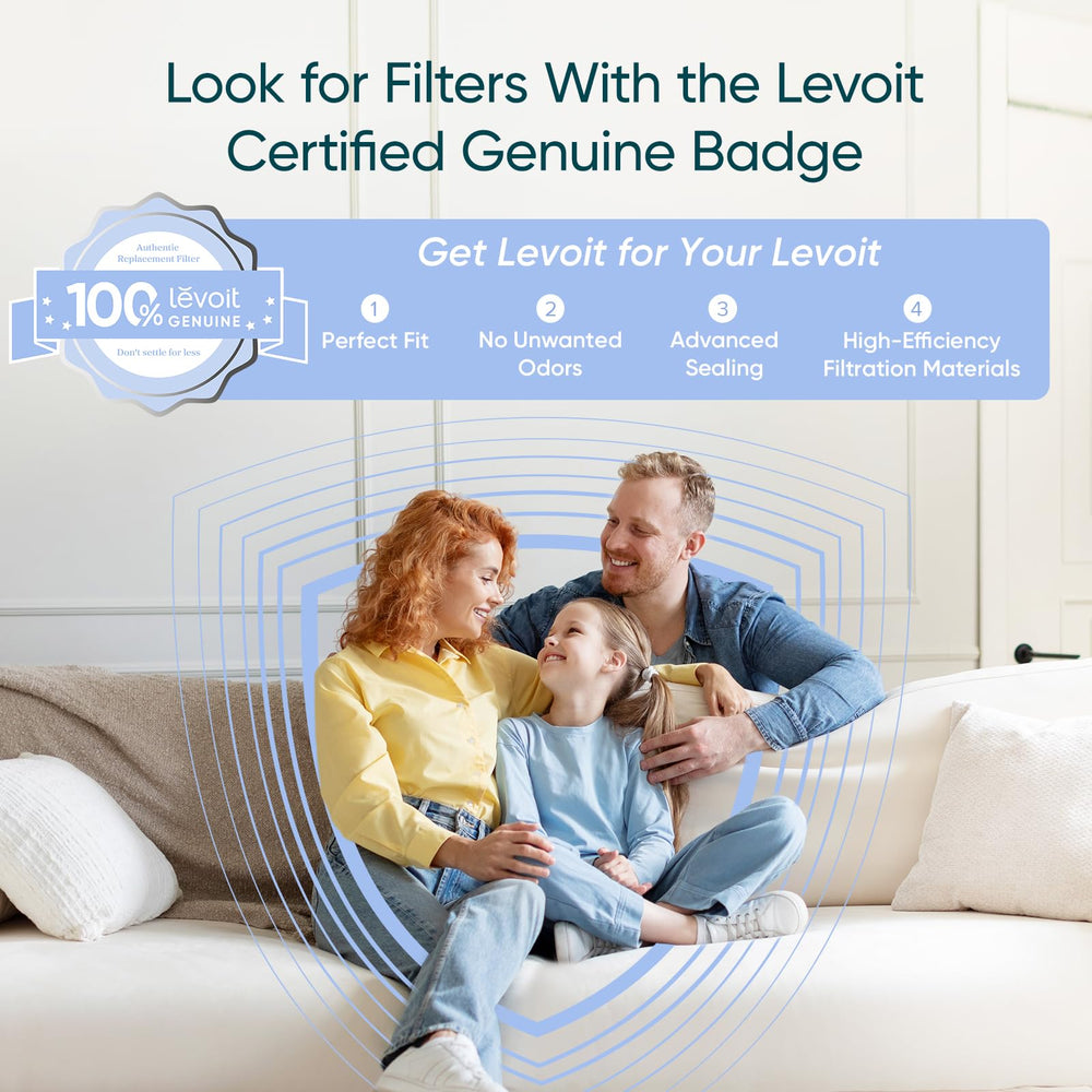 Levoit comparación de tamaño junto a una cama para visualizar escala y portabilidad