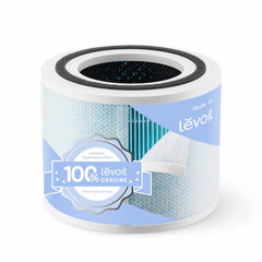Levoit filtro frontal mostrando diseño y compatibilidad con Core 300-P, mejora la calidad del aire