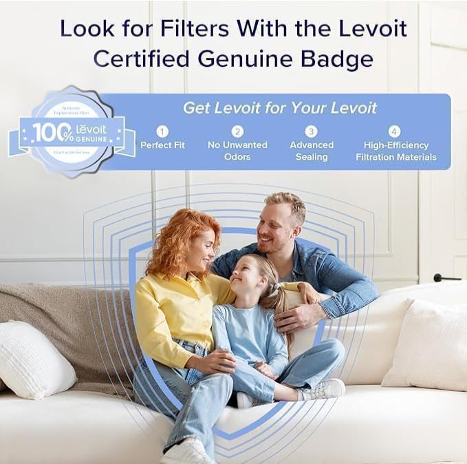 Levoit filtro LV-H132 comparativa de tamaño demuestra ajuste exacto