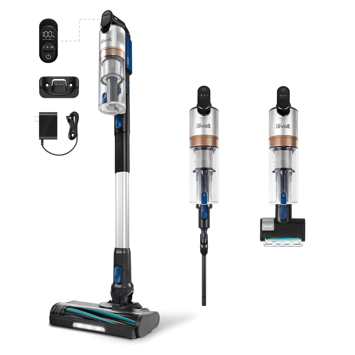 Levoit LVAC-300 frontal mostrando cabezal para limpieza rápida