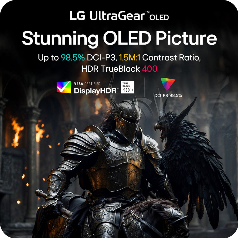 LG UltraGear textura glossy del panel OLED que realza nitidez